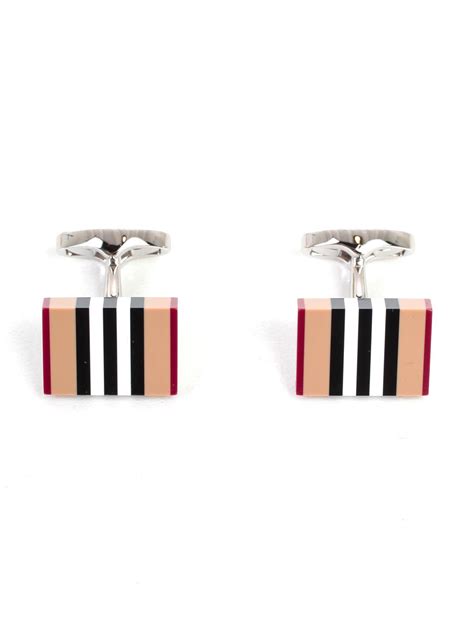 burberry heritage stripe cufflinks